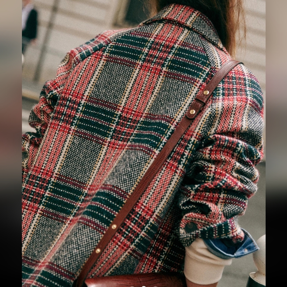Sezane Izaac Plaid Mid-Length Coat - Picture 3 of 4